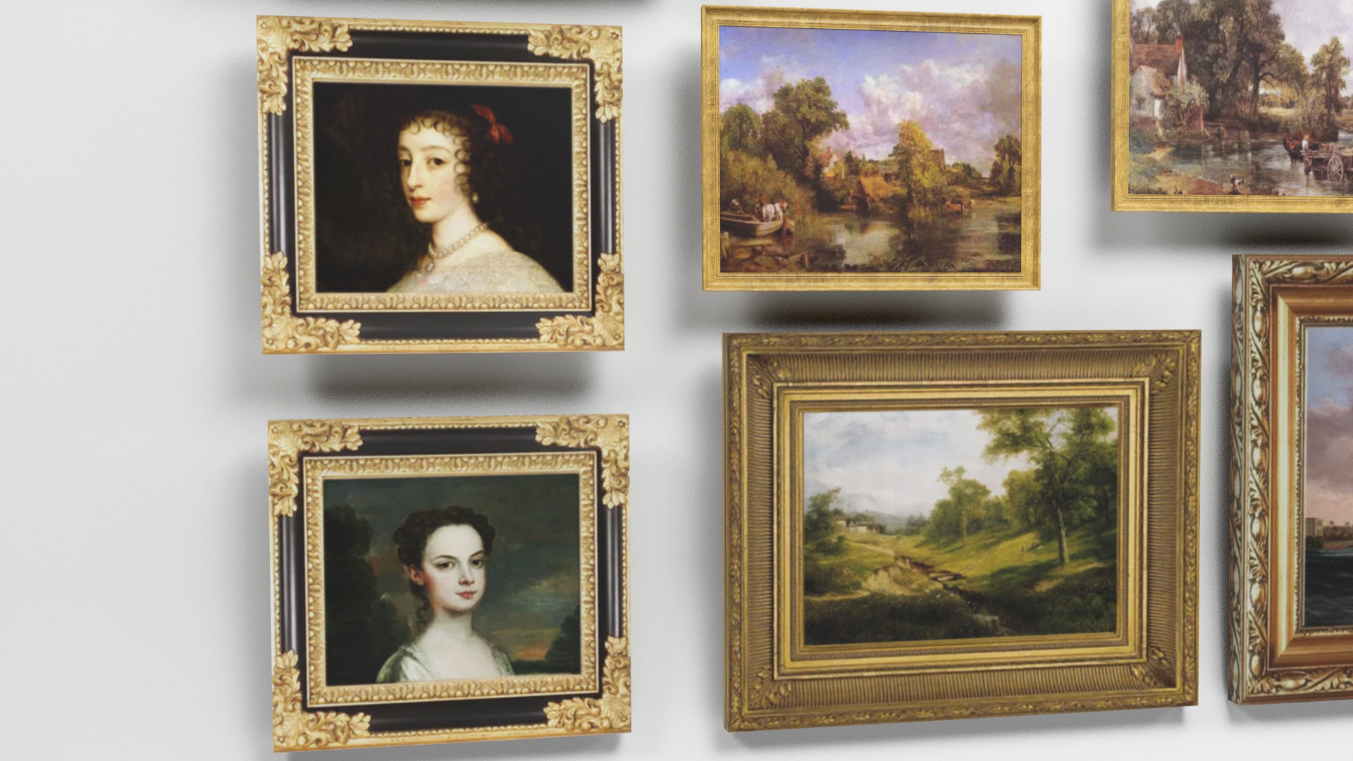 Old paintings Low-poly 3D model_4