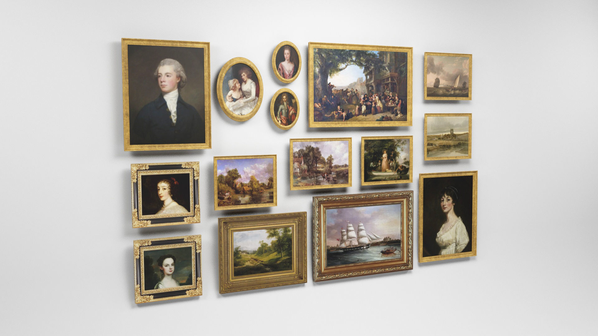 Old paintings Low-poly 3D model_2