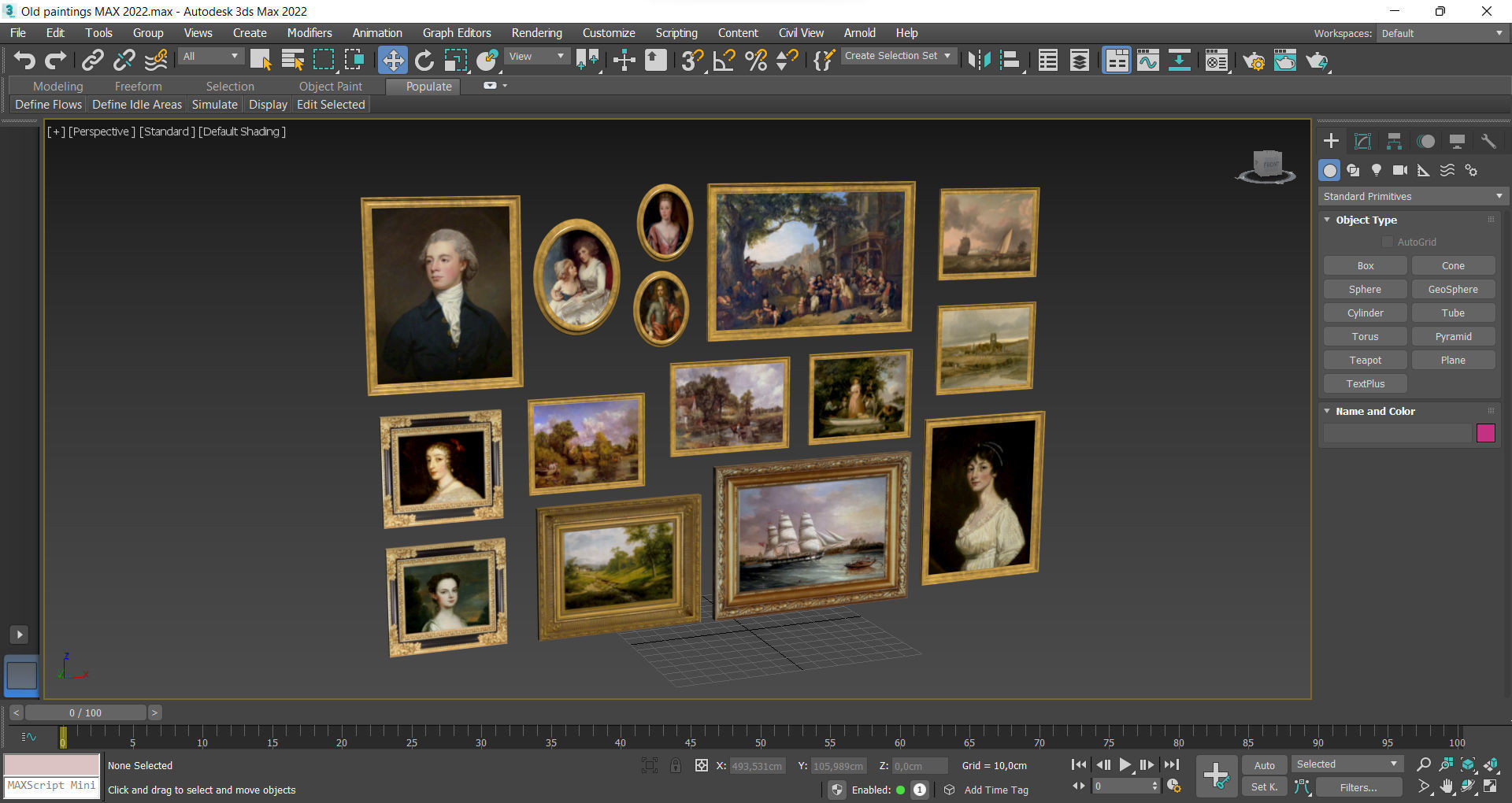 Old paintings Low-poly 3D model_8