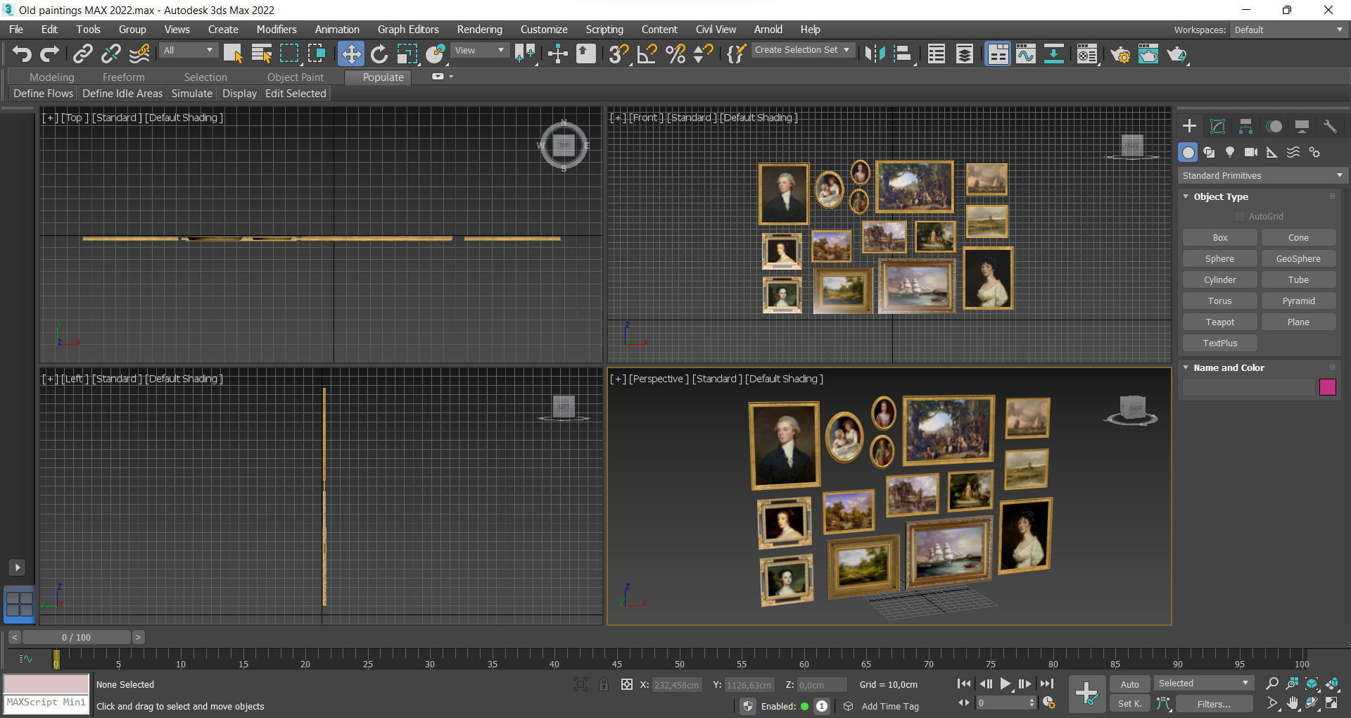 Old paintings Low-poly 3D model_9