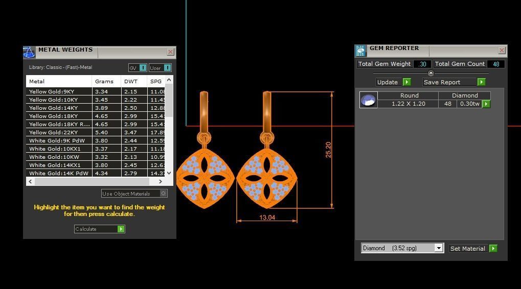 Women Earrings Pendants Sets 3dm STL OBJ FBX Renders Details 3D print model_8