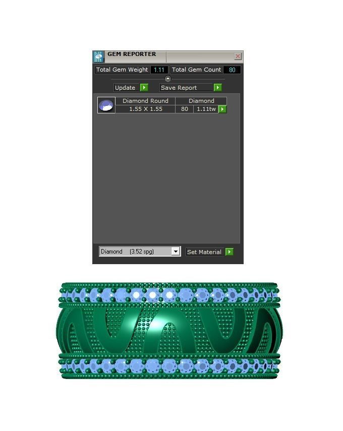 Ring432 gold ring set with diamonds 3D print model_5