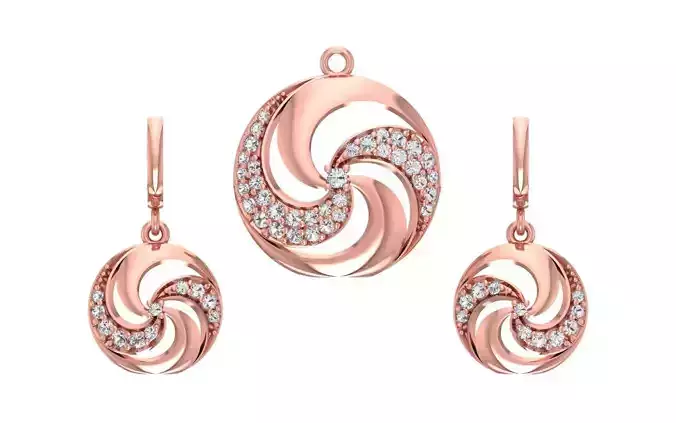 Women Earrings Pendants Sets 3dm STL OBJ FBX Renders Details
