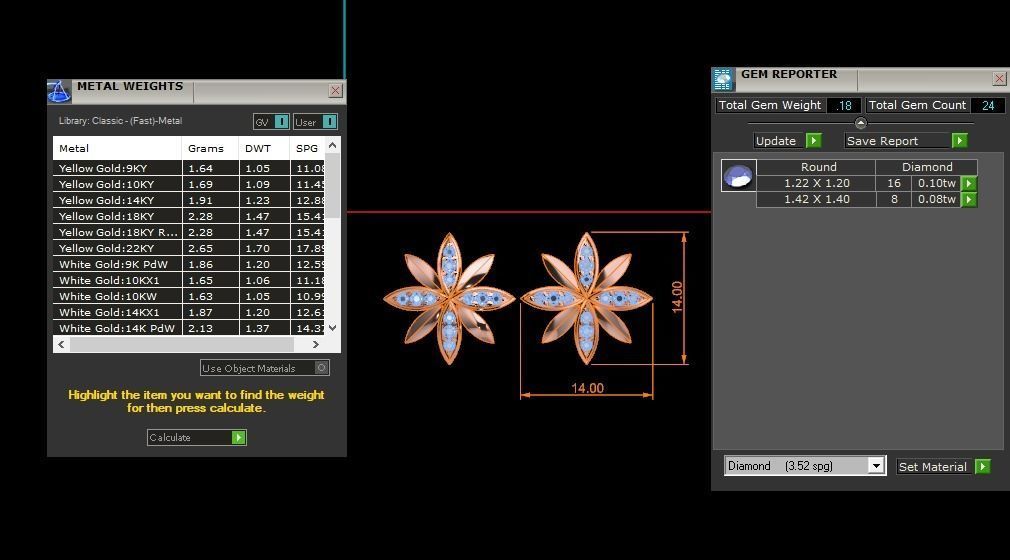 Women Earrings Pendants Sets 3dm STL OBJ FBX Renders Details 3D print model_7