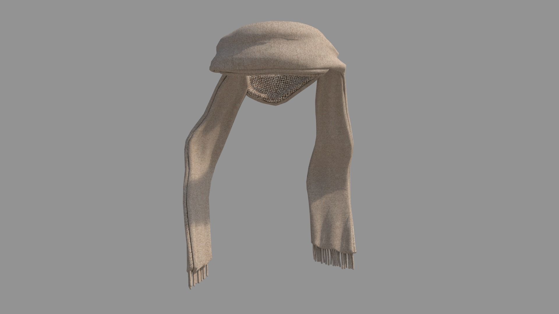 Scarf hat 3D model_2