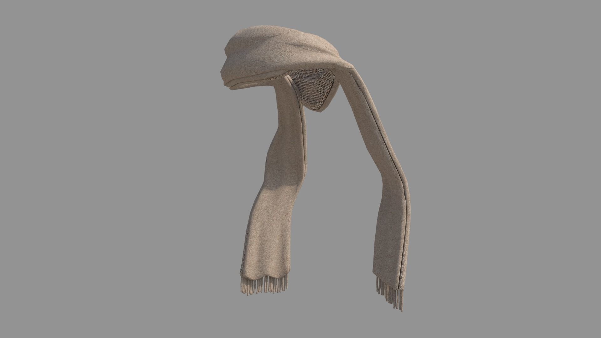 Scarf hat 3D model_3