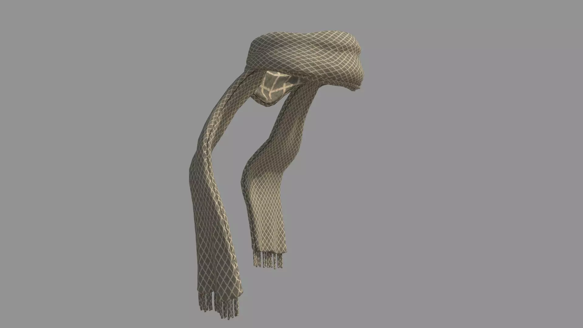 Scarf knitted hat 3D model