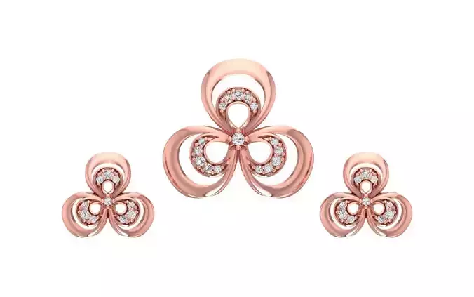 Women Earrings Pendants Sets 3dm STL OBJ FBX Renders Details