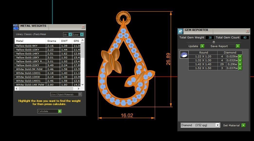 Women Earrings Pendants Sets 3dm STL OBJ FBX Renders Details 3D print model_7