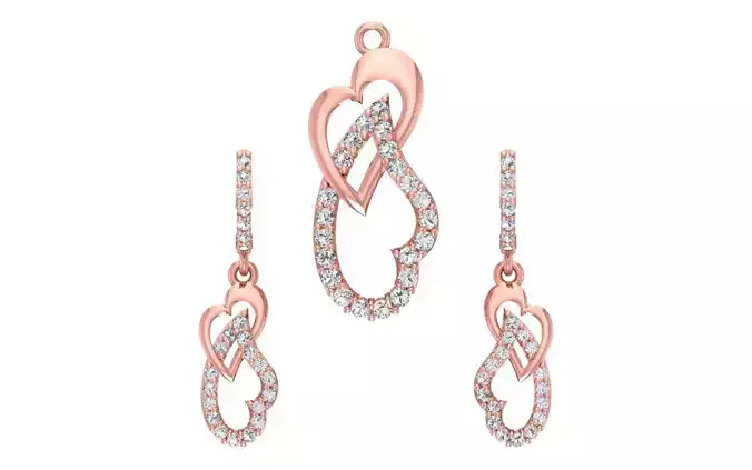 Women Earrings Pendants Sets 3dm STL OBJ FBX Renders Details 3D print model