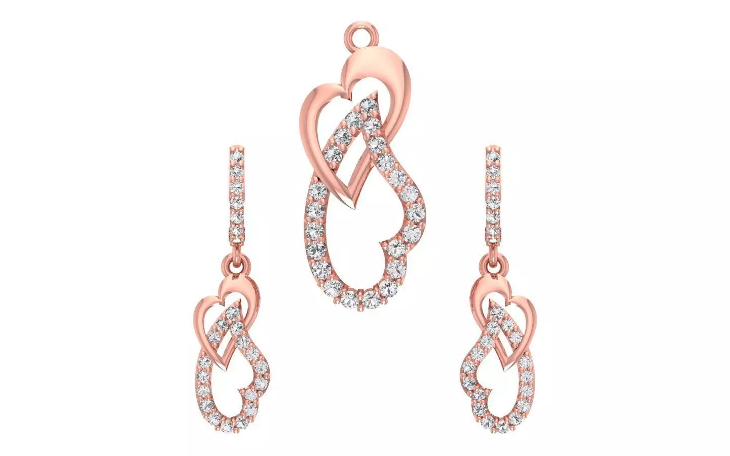 Women Earrings Pendants Sets 3dm STL OBJ FBX Renders Details 3D print model_0