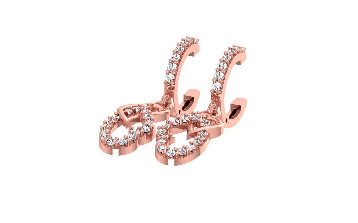 Women Earrings Pendants Sets 3dm STL OBJ FBX Renders Details 3D print model_4