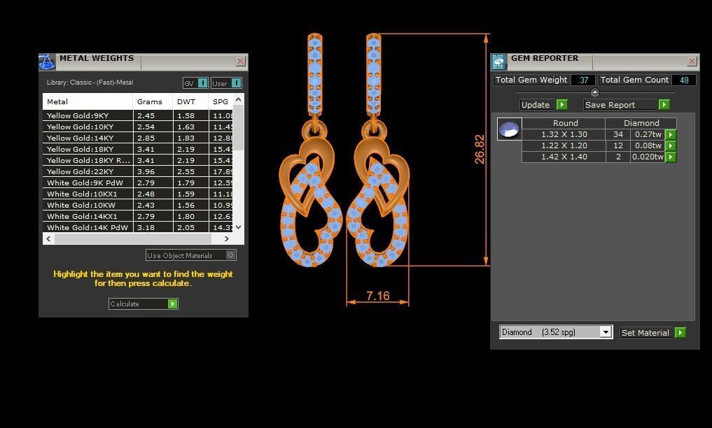 Women Earrings Pendants Sets 3dm STL OBJ FBX Renders Details 3D print model_8