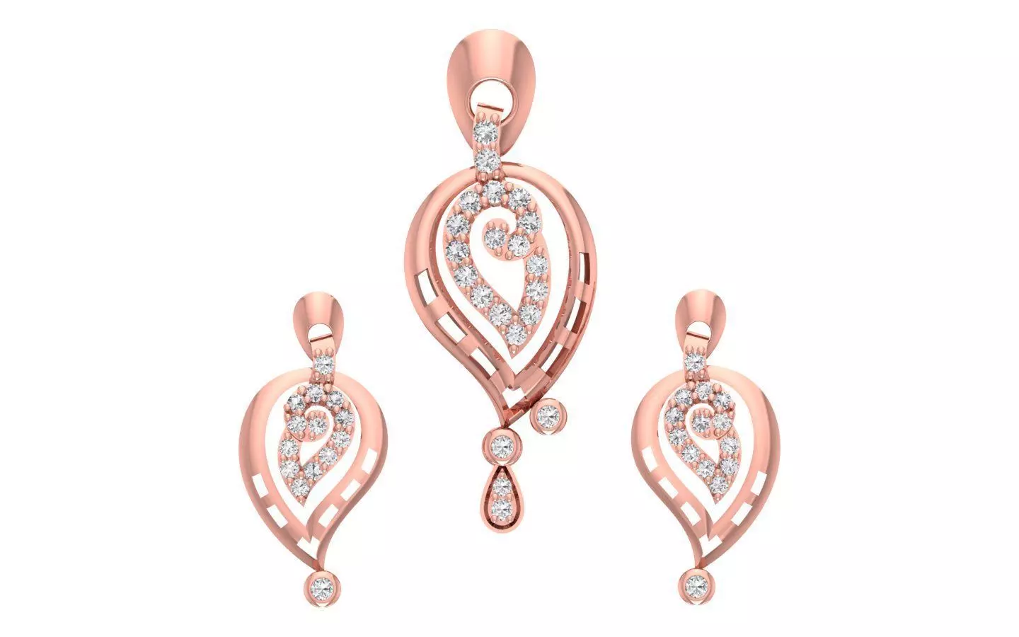 Women Earrings Pendants Sets 3dm STL OBJ FBX Renders Details 3D print model_0