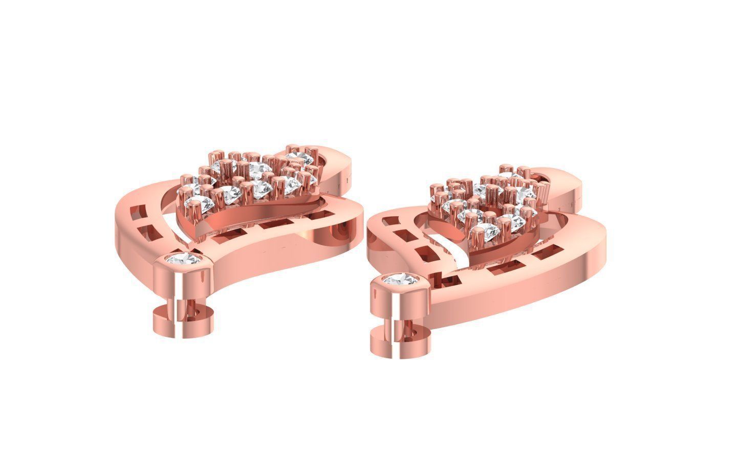 Women Earrings Pendants Sets 3dm STL OBJ FBX Renders Details 3D print model_3