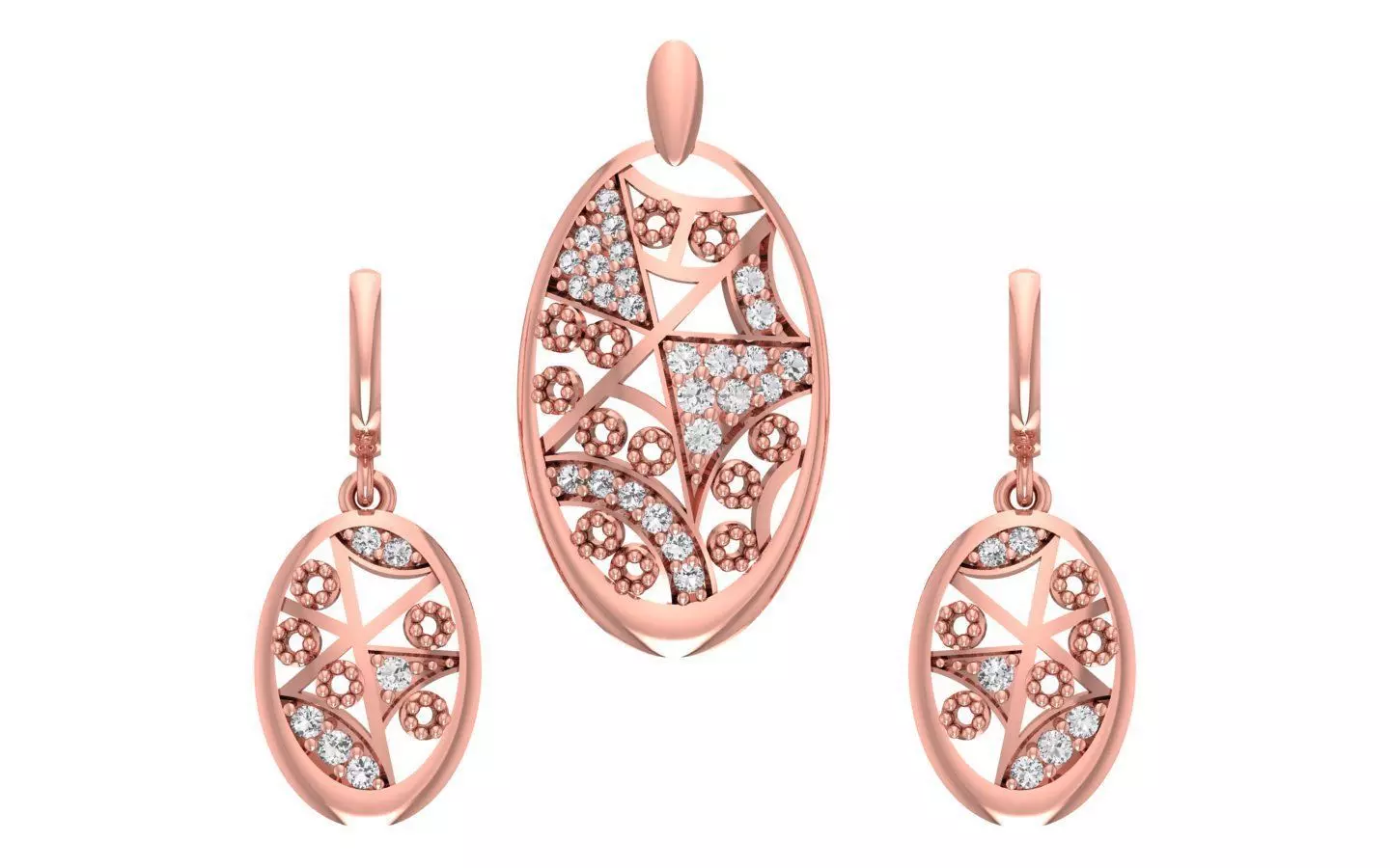 Women Earrings Pendants Sets 3dm STL OBJ FBX Renders Details 3D print model_0