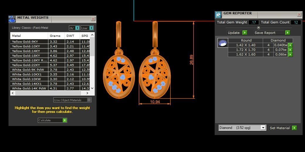 Women Earrings Pendants Sets 3dm STL OBJ FBX Renders Details 3D print model_8