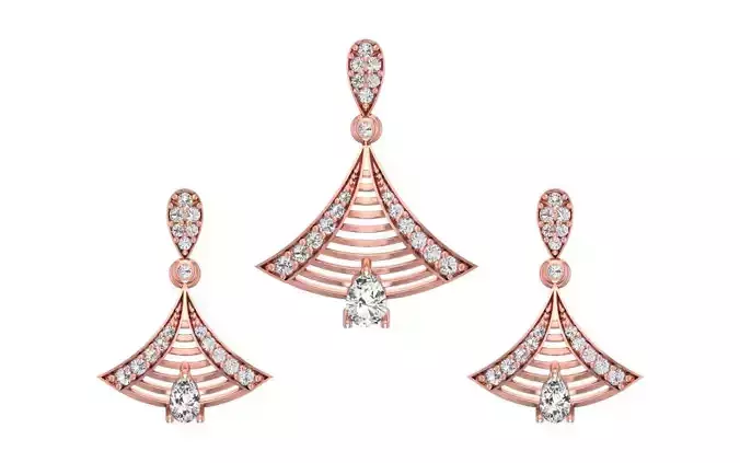 Women Earrings Pendants Sets 3dm STL OBJ FBX Renders Details
