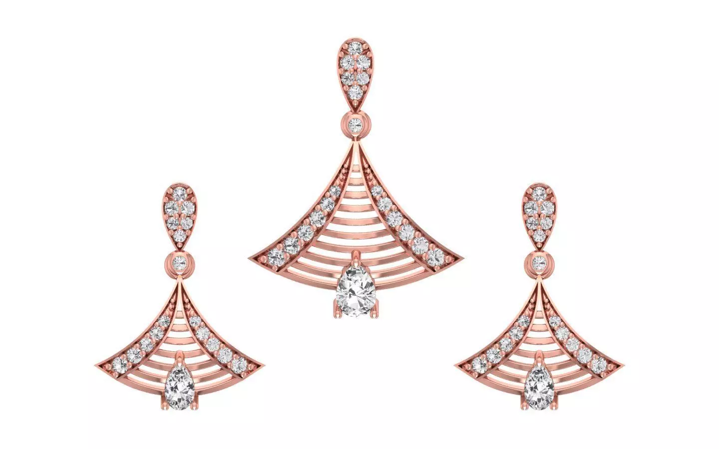 Women Earrings Pendants Sets 3dm STL OBJ FBX Renders Details 3D print model_0