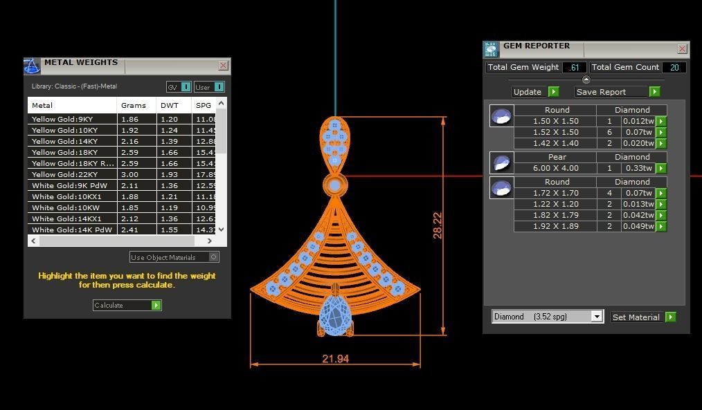 Women Earrings Pendants Sets 3dm STL OBJ FBX Renders Details 3D print model_7