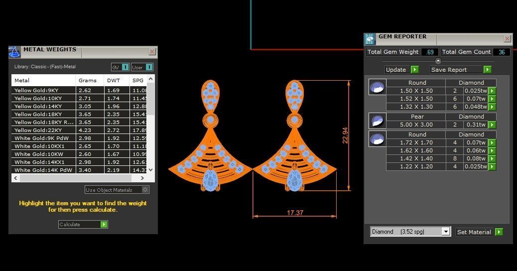 Women Earrings Pendants Sets 3dm STL OBJ FBX Renders Details 3D print model_8