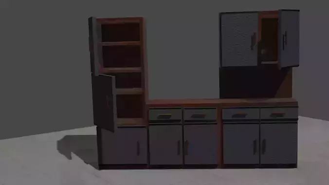 Cabinet kitchen with cabinets and drawers