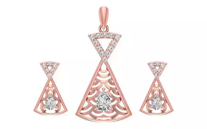 Women Earrings Pendants Sets 3dm STL OBJ FBX Renders Details