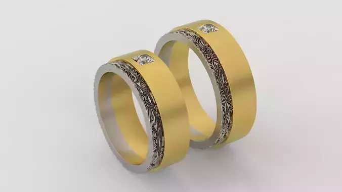 Wedding rings 3d print model C04