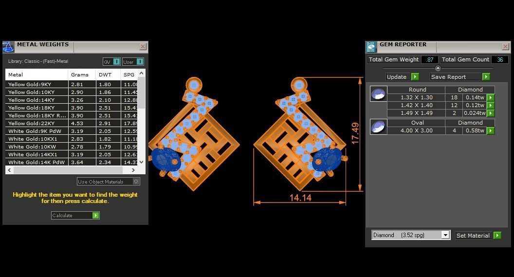 Women Earrings Pendants Sets 3dm STL OBJ FBX Renders Details 3D print model_7