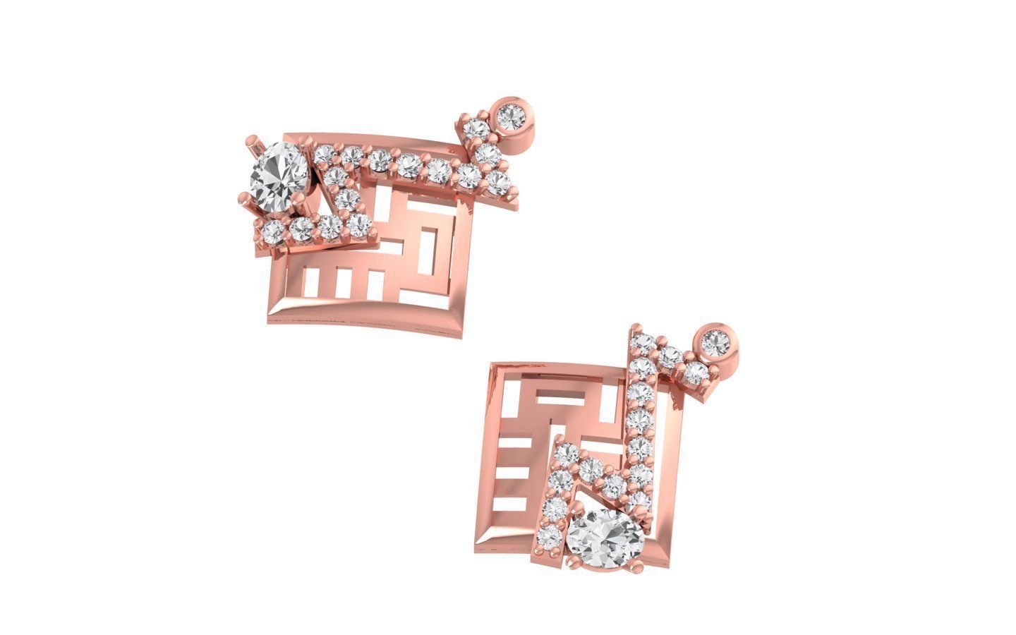 Women Earrings Pendants Sets 3dm STL OBJ FBX Renders Details 3D print model_6