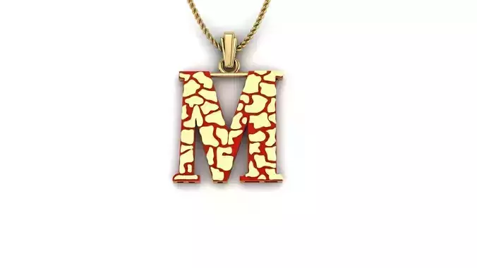 Pendent letter m pendant 3D print model