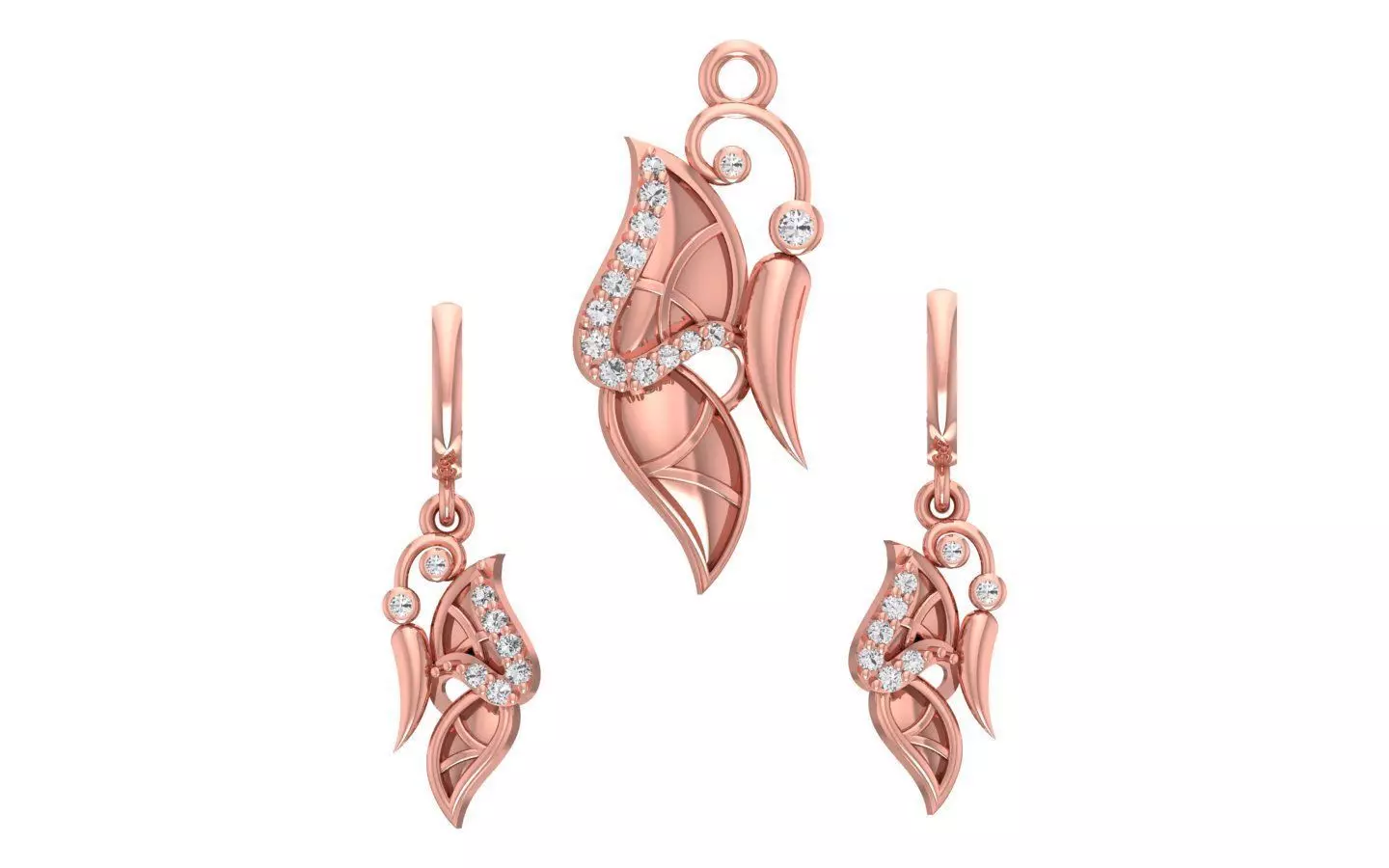 Women Earrings Pendants Sets 3dm STL OBJ FBX Renders Details 3D print model_0