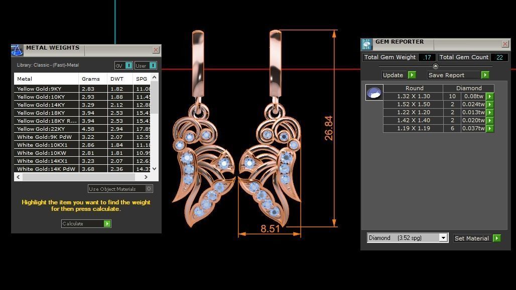 Women Earrings Pendants Sets 3dm STL OBJ FBX Renders Details 3D print model_8