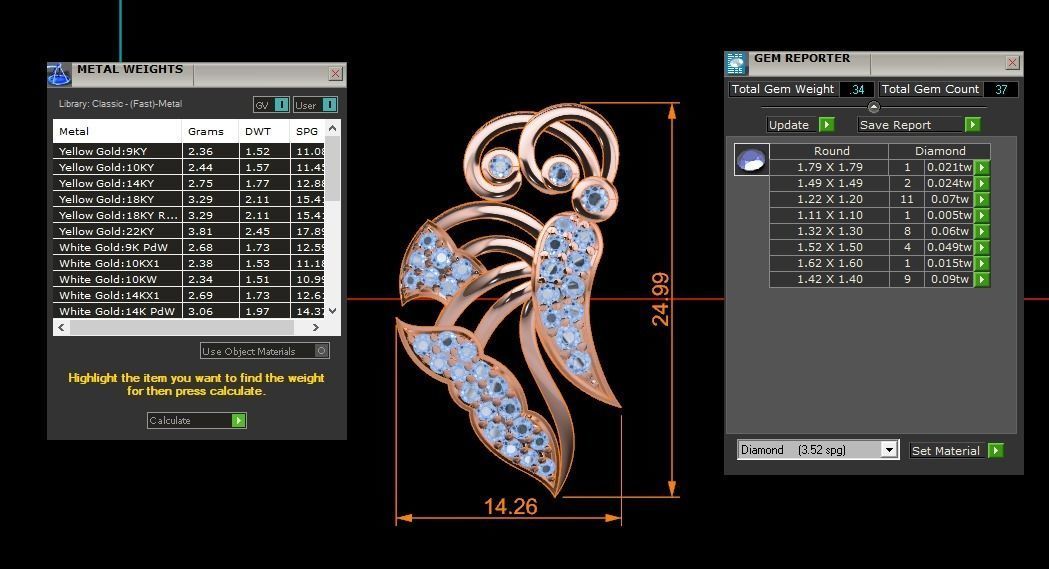 Women Earrings Pendants Sets 3dm STL OBJ FBX Renders Details 3D print model_7