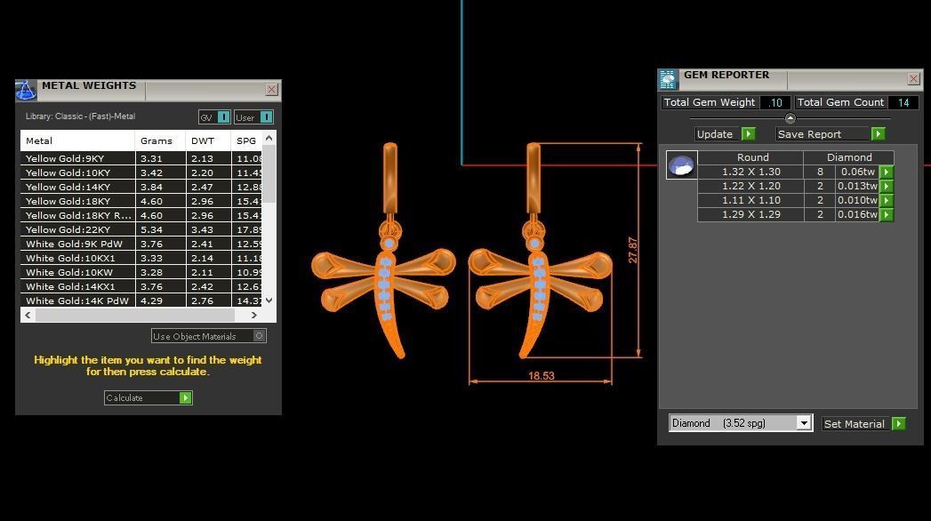 Women Earrings Pendants Sets 3dm STL OBJ FBX Renders Details 3D print model_8