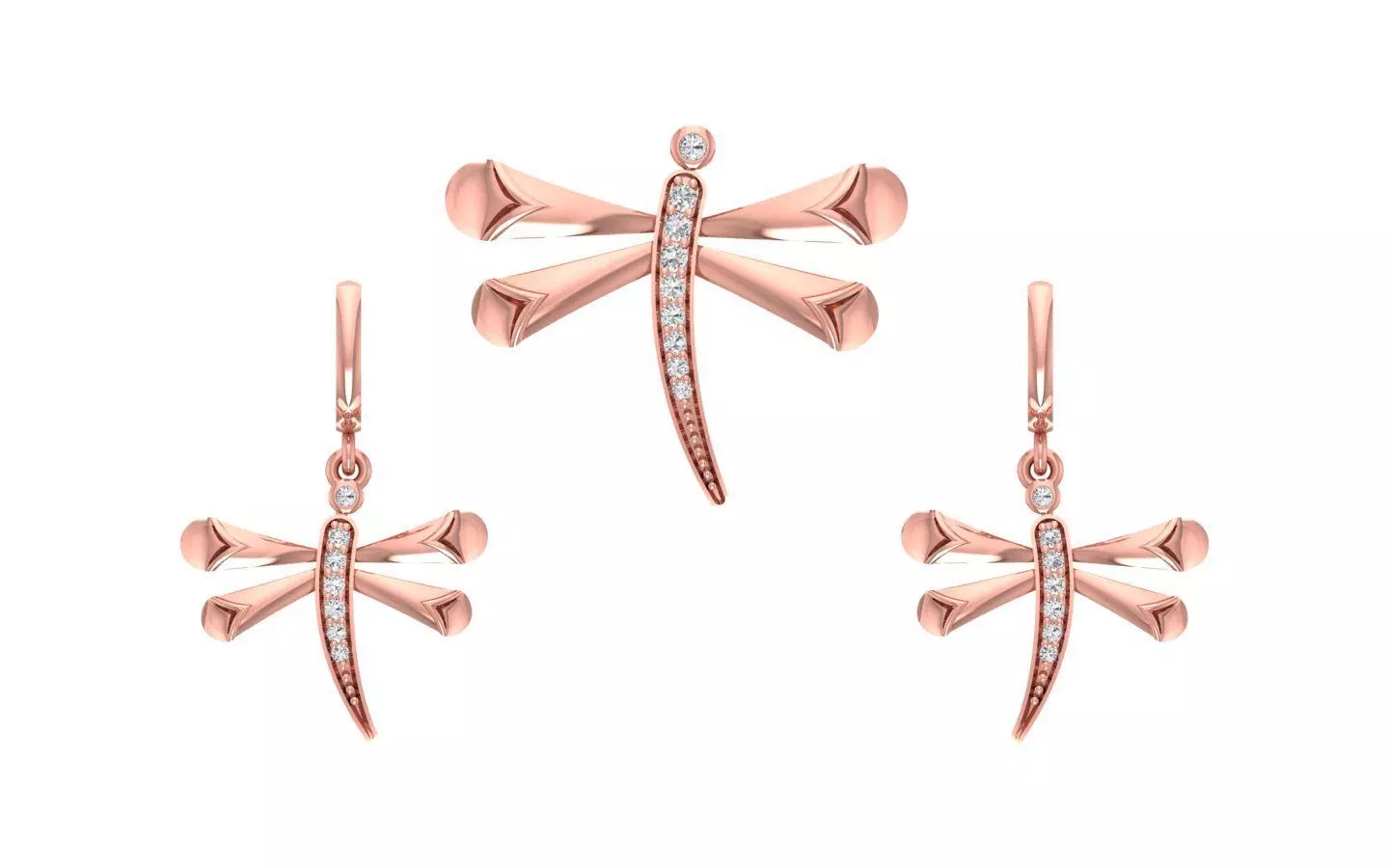 Women Earrings Pendants Sets 3dm STL OBJ FBX Renders Details 3D print model_0