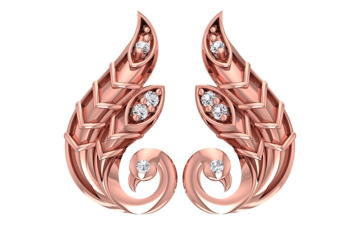 Women Earrings Pendants Sets 3dm STL OBJ FBX Renders Details 3D print model_6