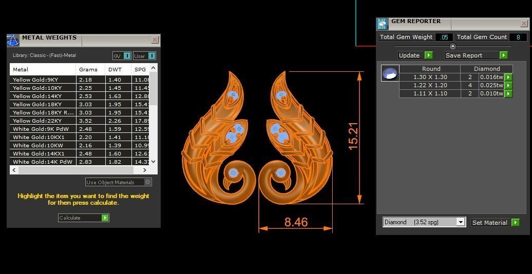 Women Earrings Pendants Sets 3dm STL OBJ FBX Renders Details 3D print model_8