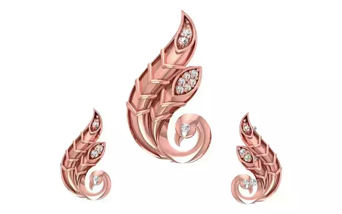 Women Earrings Pendants Sets 3dm STL OBJ FBX Renders Details 3D print model