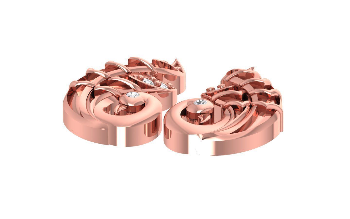 Women Earrings Pendants Sets 3dm STL OBJ FBX Renders Details 3D print model_3