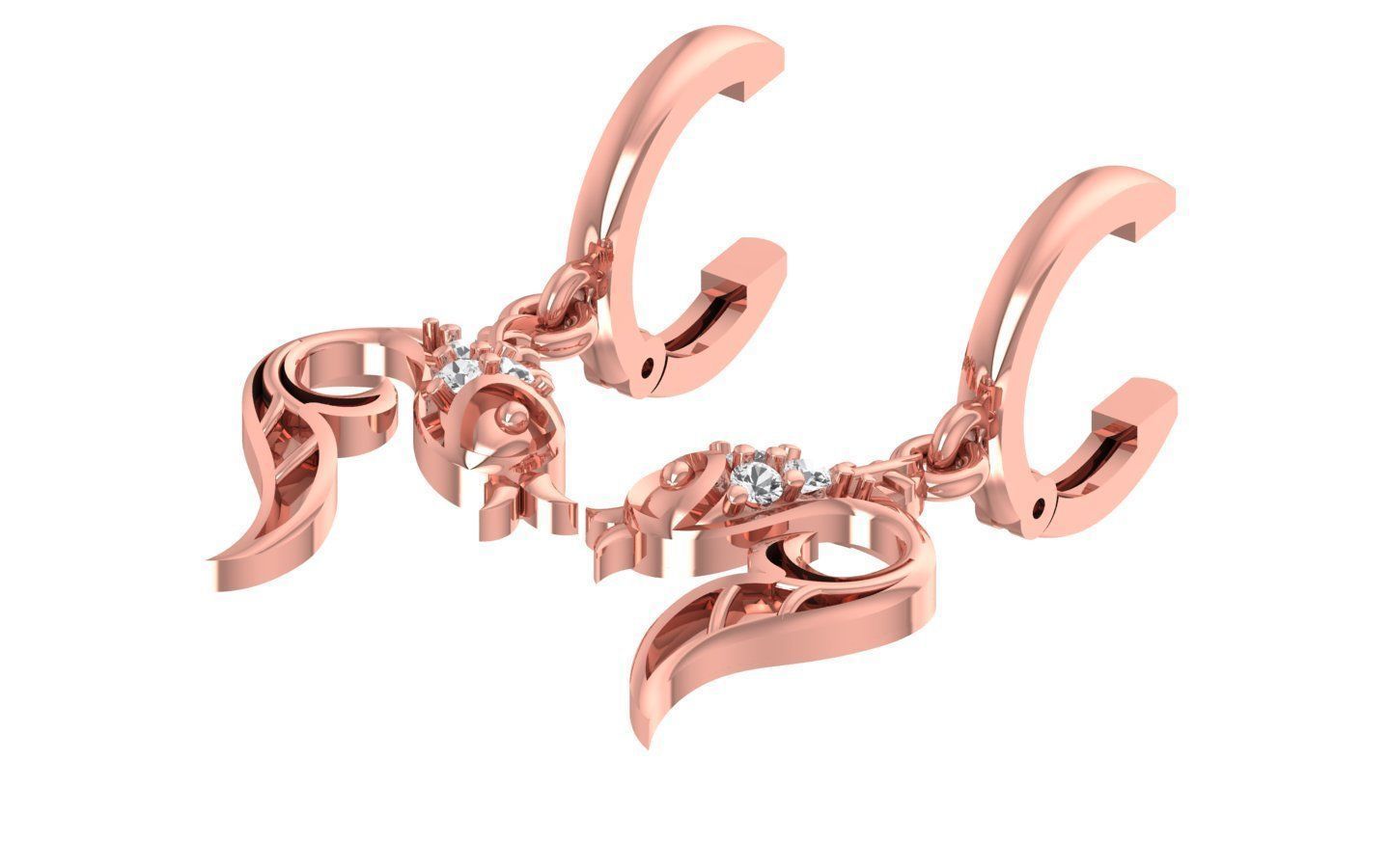 Women Earrings Pendants Sets 3dm STL OBJ FBX Renders Details 3D print model_6