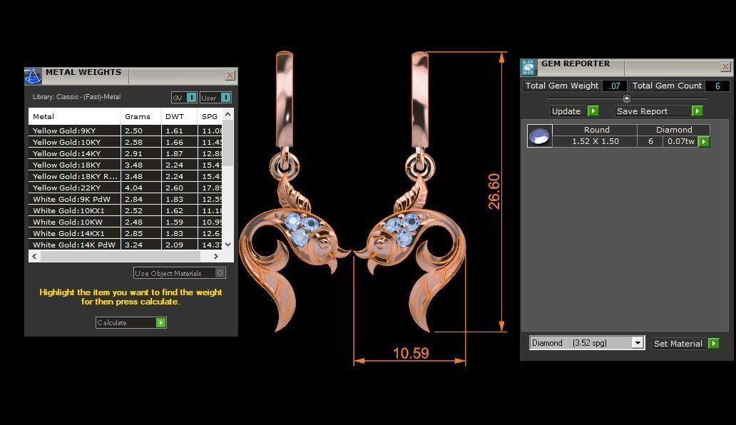 Women Earrings Pendants Sets 3dm STL OBJ FBX Renders Details 3D print model_8