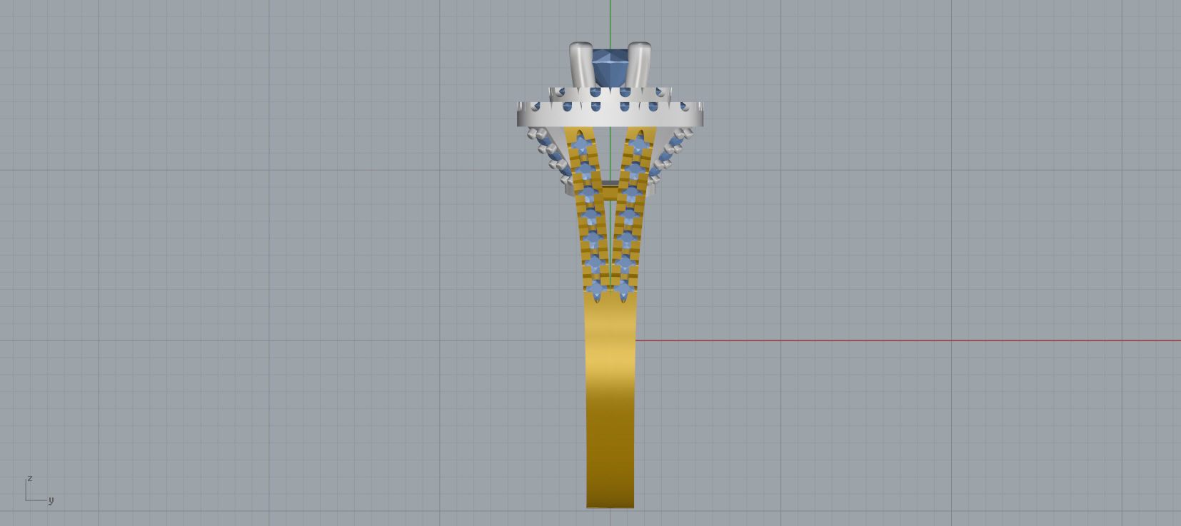 Ring and Earrings Diamond jewelry set 3d print model C06 3D print model_14