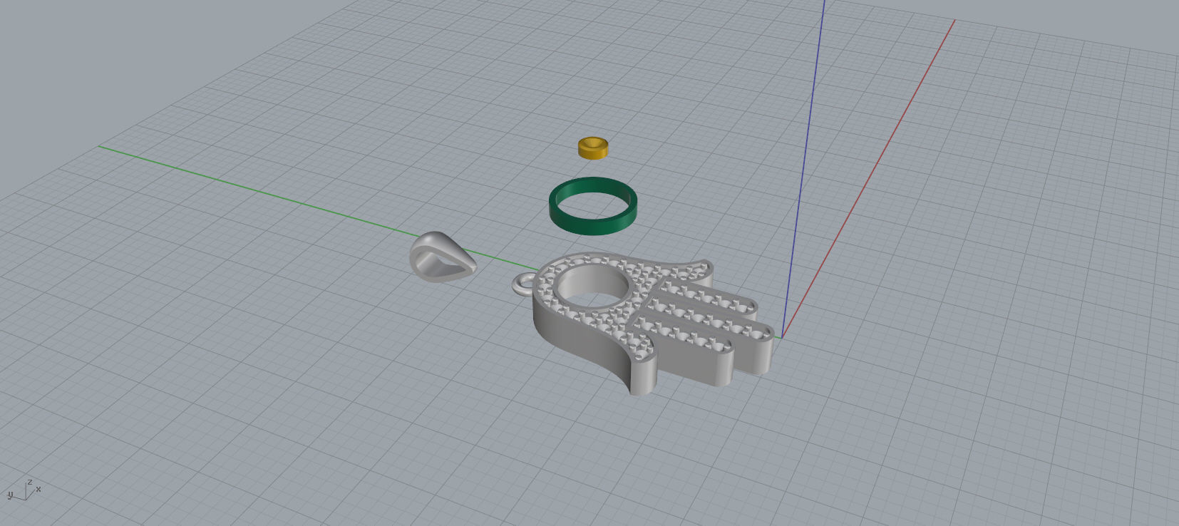 Ring and Earrings Diamond jewelry set 3d print model C06 3D print model_35