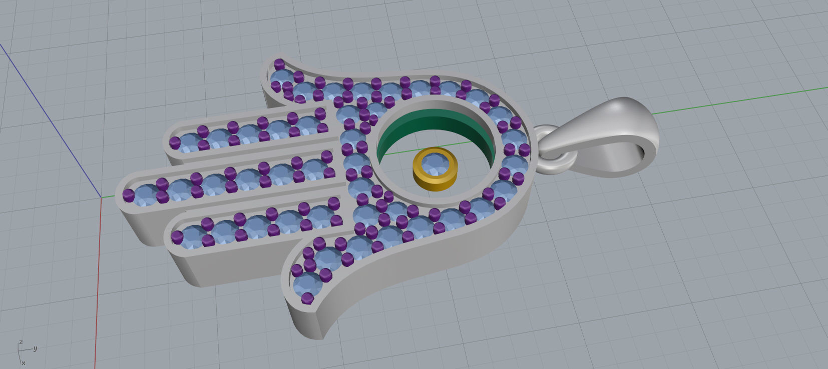 Ring and Earrings Diamond jewelry set 3d print model C06 3D print model_28