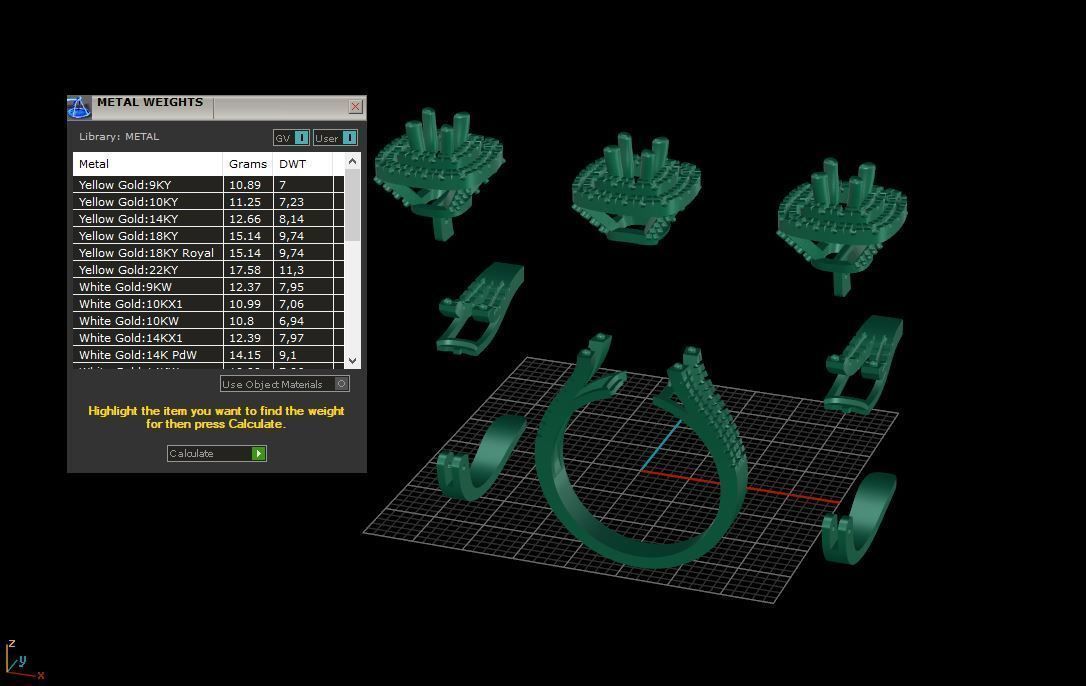 Ring and Earrings Diamond jewelry set 3d print model C06 3D print model_11