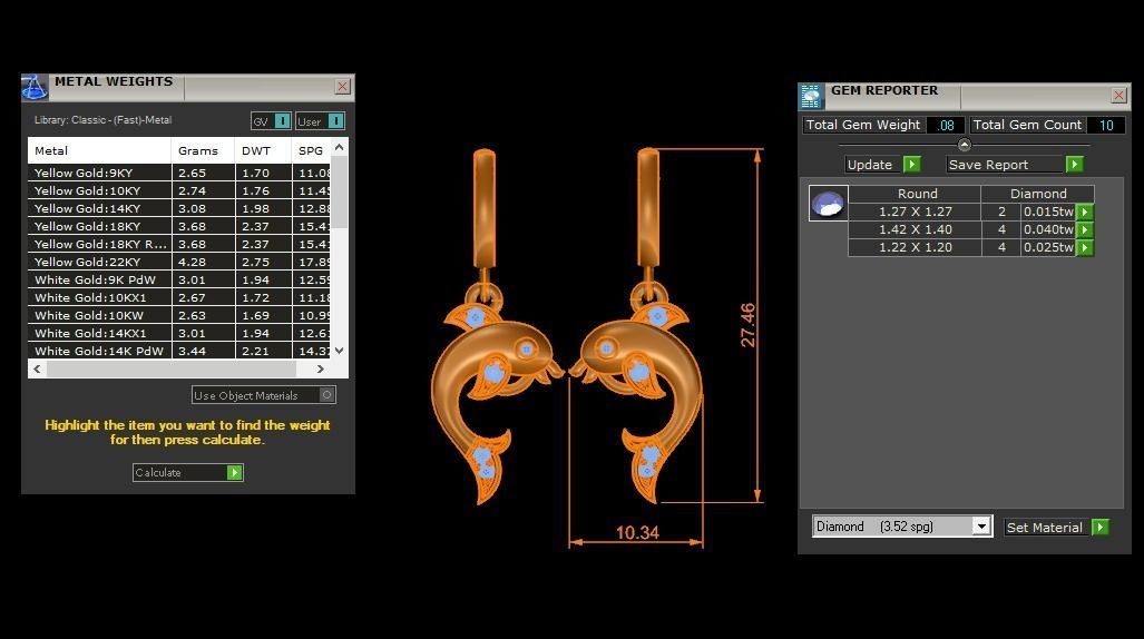 Women Earrings Pendants Sets 3dm STL OBJ FBX Renders Details 3D print model_8