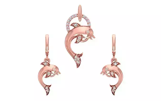 Women Earrings Pendants Sets 3dm STL OBJ FBX Renders Details 3D print model