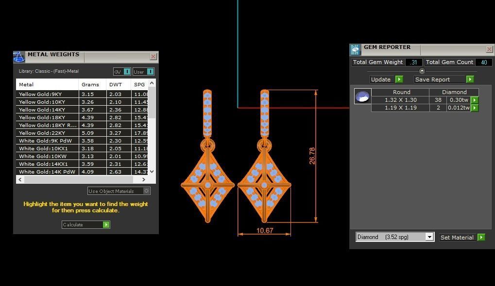 Women Earrings Pendants Sets 3dm STL OBJ FBX Renders Details 3D print model_8