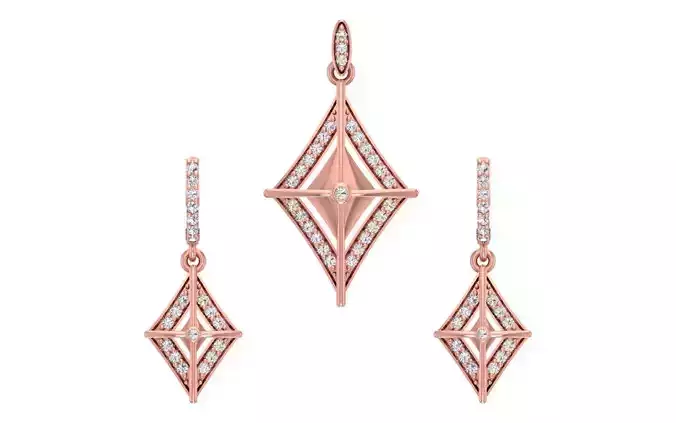 Women Earrings Pendants Sets 3dm STL OBJ FBX Renders Details 3D print model